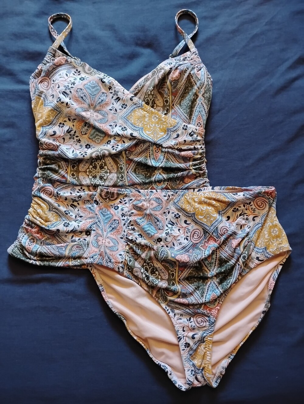 Garnet Hill 2 Tankini Swimsuit Bathing Mediterranean High Waist Underwire Set